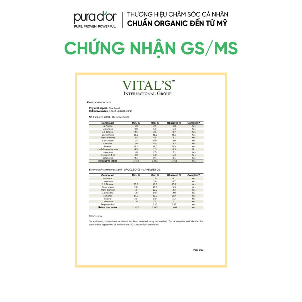 Ảnh Tinh dầu Oải Hương hữu cơ nguyên chất PURA D’OR Therapeutic Grade Lavender Essential Oil 10ml 4