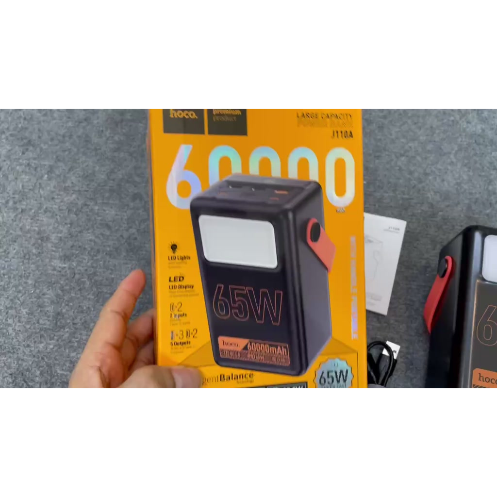 Sạc dự phòng nhanh 65w Hoco J110a pin 60000mAh sạc nhanh QC 22.5 ...