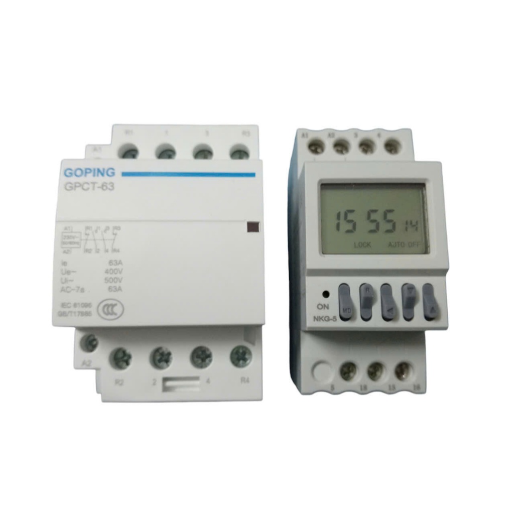 Combo Bộ chuyển nguồn ATS luân phiên 15 ngày tự động gồm Timer tháng ...