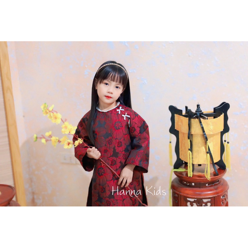 Áo dài cho bé gái Tiệm Nhà Bơ, áo dài Tết cách tân chất liệu mềm mại cực yêu