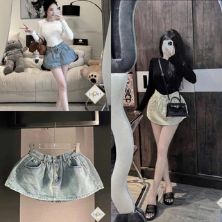 Chân váy denim ngắn kèm lót trong hottrend