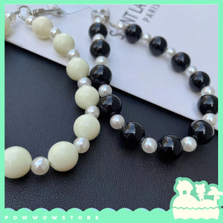 Vòng Tay Ngọc Acrylic Đeo Cổ Tay Điện Thoại Phong Cách Sang Trọng Tinh Tế Đen Trắng Black & White