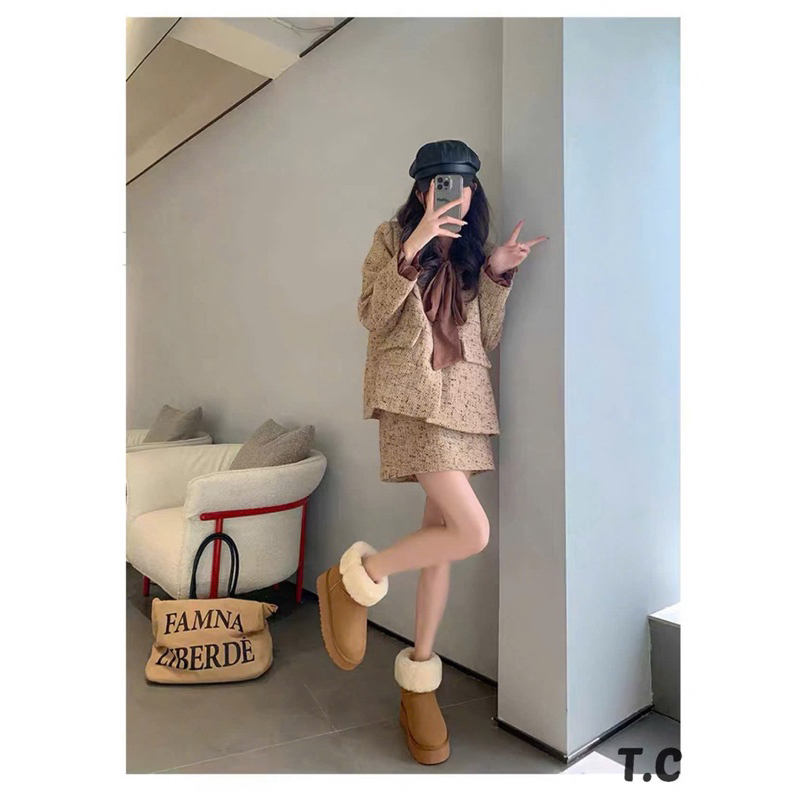 Boot ngắn cổ lông