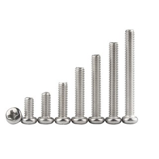 (INOX304) 50 cái M3,M4,M5,M6 Vít pake đầu tròn thân bulong inox304 M3-M6