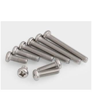(INOX304) 50 cái M3,M4,M5,M6 Vít pake đầu tròn thân bulong inox304 M3-M6