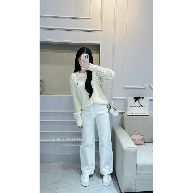 THUYDUONGZOO - QUẦN JEANS TRẮNG FORM SUÔNG FORM CHUẨN DÀY DẶN