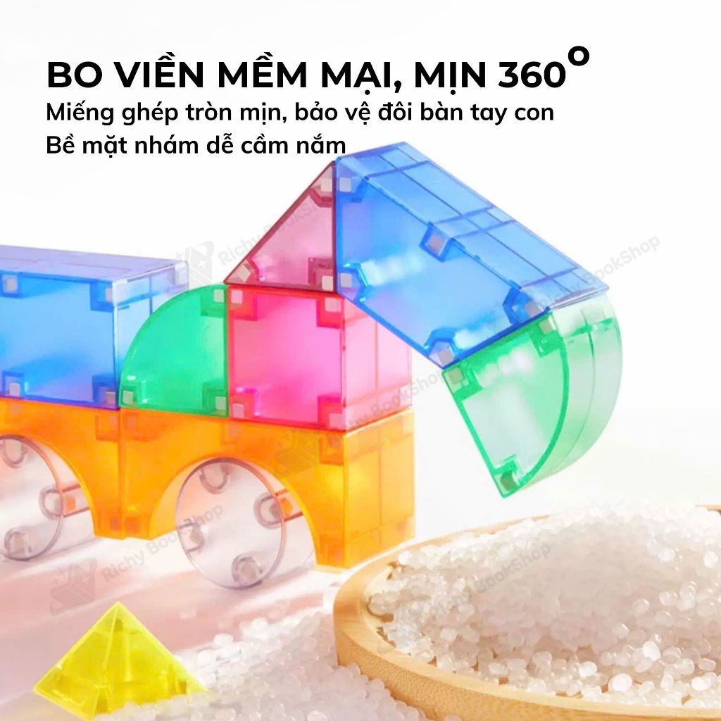 Đồ chơi xếp hình nam châm ánh sáng hình khối 3D Mideer Creative Magnetic Building Blocks