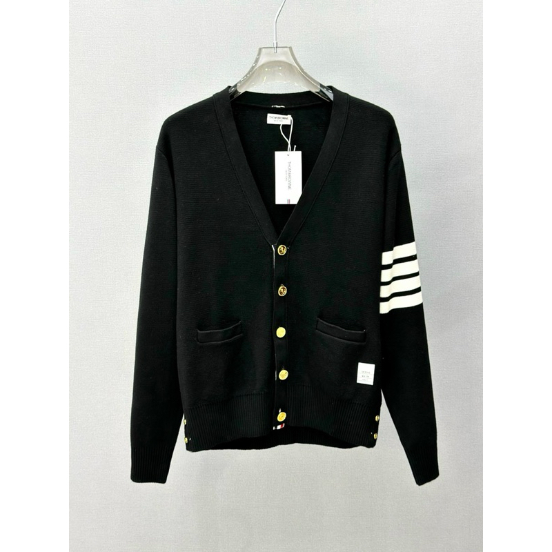 ⚡️[Hight Quality] Ba Màu Áo Cardigan 1hom B1 Gold 4 Bar Stripe Sweater - Điểm Nhấn 4 Vạch Trắng Phối Cúc Vàng Cao Cấp