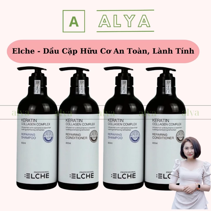 Dầu gội Keratin Collagen Complex Elche phục hồi chống rụng tóc 800ml. ALYA