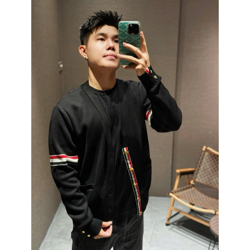 ⚡️[Hight Quality] Ba Màu Áo Cardigan 1hom B1 Gold 4 Bar Stripe Sweater -Điểm Nhấn Vạch Mau Tay Cao Cấp Nam Nữ Qccc