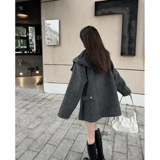 Áo khoác Len Cotton 2 Lớp Dày Dặn Có Mũ Trùm Đầu Rời