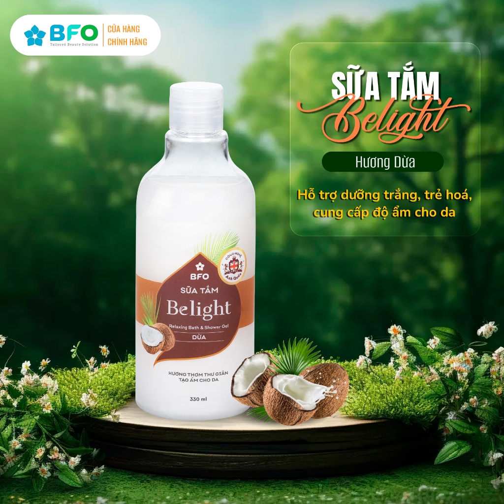 Ảnh Sữa Tắm Hương Nước Hoa Dưỡng Trắng Da Giữ Ẩm BFO Belight 330ml 2
