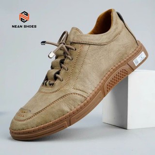 [ NEAN SHOES ] Giày Sneaker Nam Cổ Lửng Da Cao Cấp Đế Cao Su Đúc Bằng 2 Màu Đen Nâu – NEAN Shoes