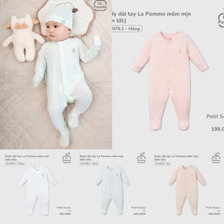 La Pomme tổng hợp body suite liền tất cho bé NB