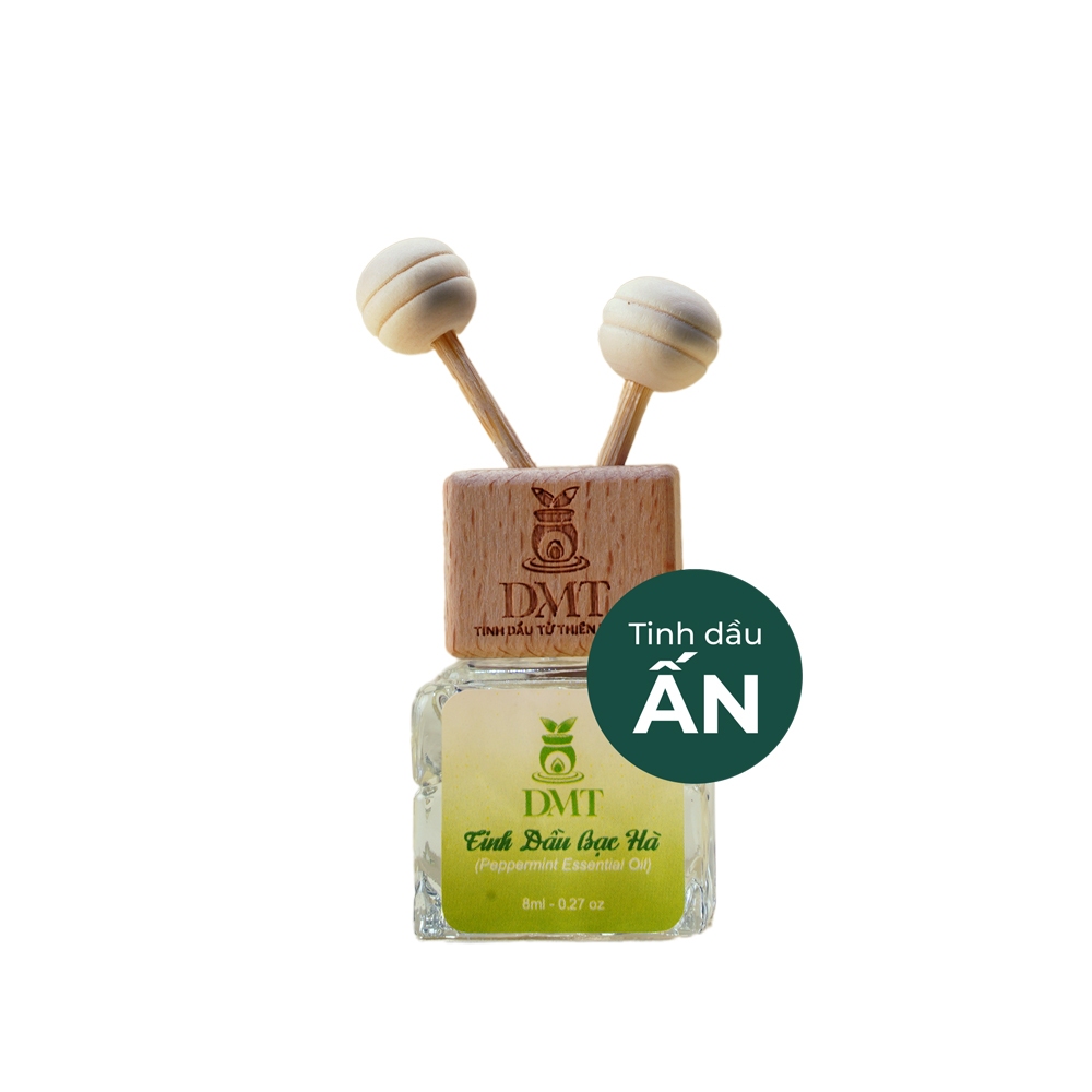 Tinh dầu kẹp cửa gió xe ô tô nhập khẩu Ấn DMT - tinh dầu thiên nhiên khử mùi, giảm say xe - 8ml