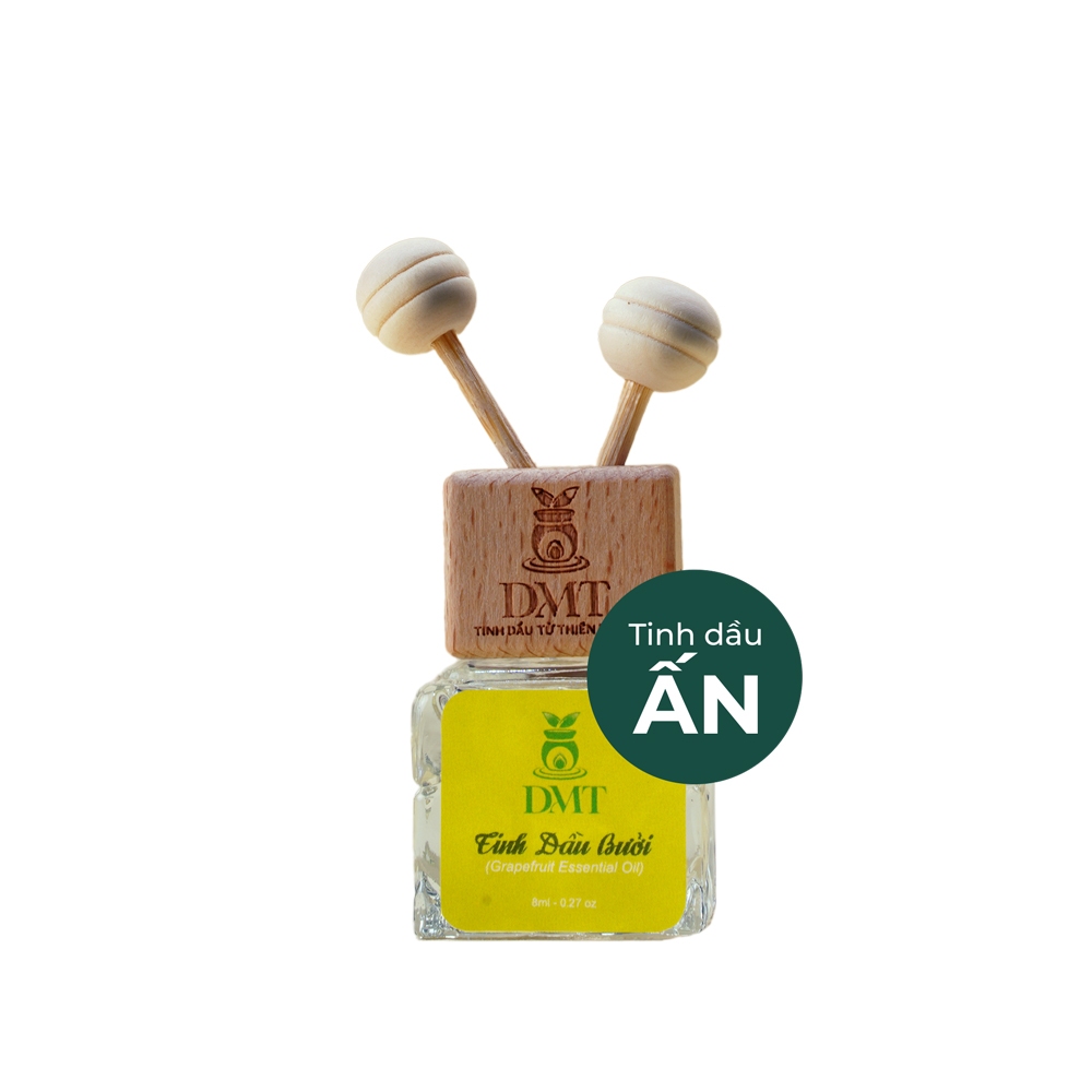 Tinh dầu kẹp cửa gió xe ô tô nhập khẩu Ấn DMT - tinh dầu thiên nhiên khử mùi, giảm say xe - 8ml