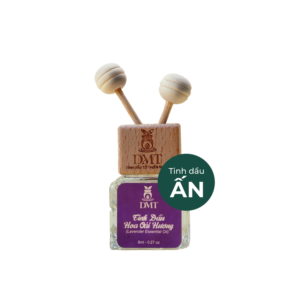 Tinh dầu kẹp cửa gió xe ô tô nhập khẩu Ấn DMT - tinh dầu thiên nhiên khử mùi, giảm say xe - 8ml
