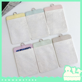 Bao Đựng Thẻ Nhân Viên Da PU Hai Ngăn Tiện Dụng Phong Cách Nhiều Màu Sắc Pastel Đơn Giản Sang Trọng
