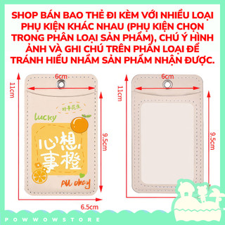 Bao Đựng Thẻ Nhân Viên Da Pu Hai Ngăn Cute Dog Phong Cách Nhân Vật Hoạt Hình Cún Đáng Yêu