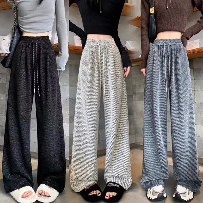 Quần Ống Rộng Vải Dạ Mới Hot Thu Đông Dày Dăn Mặc Ấm Form Rộng Suông phong cách Ulzzang Hàn Quốc