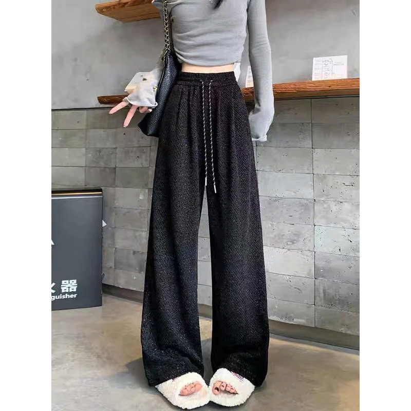 Quần Ống Rộng Vải Dạ Mới Hot Thu Đông Dày Dăn Mặc Ấm Form Rộng Suông phong cách Ulzzang Hàn Quốc