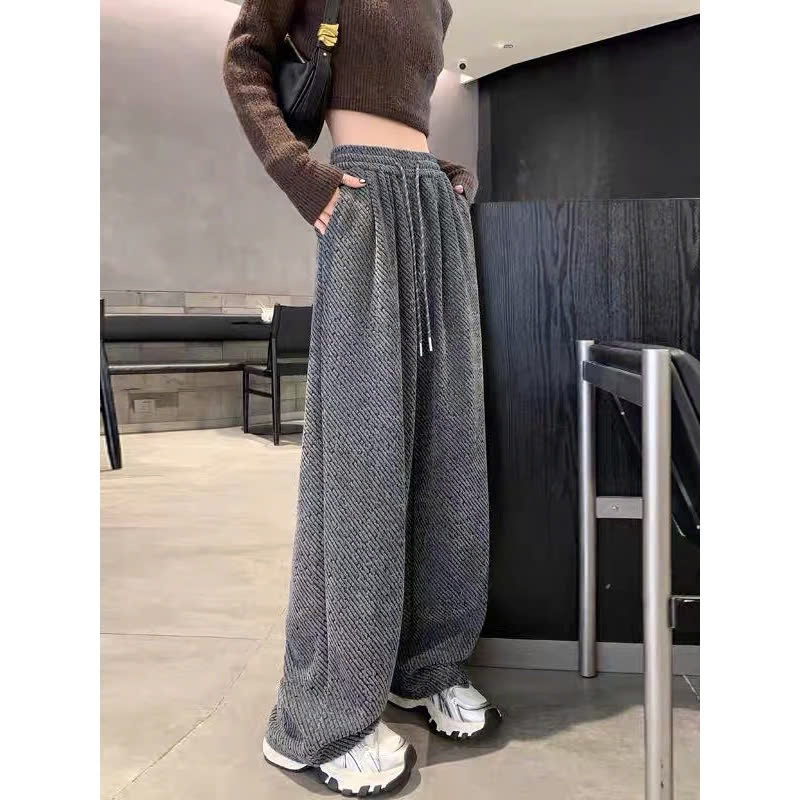 Quần Ống Rộng Vải Dạ Mới Hot Thu Đông Dày Dăn Mặc Ấm Form Rộng Suông phong cách Ulzzang Hàn Quốc