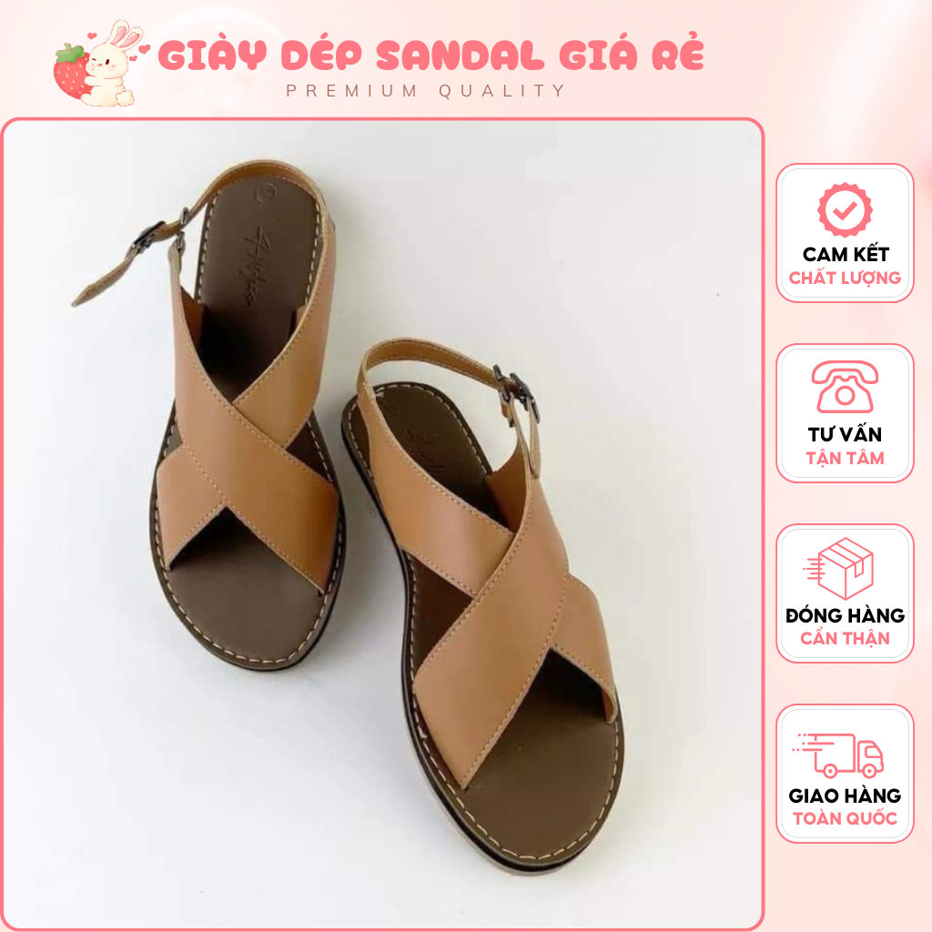 Giày Sandanl Nữ Thời Trang - Giày Sandal Nữ Quai Chữ X Đơn Giản Dễ Thương