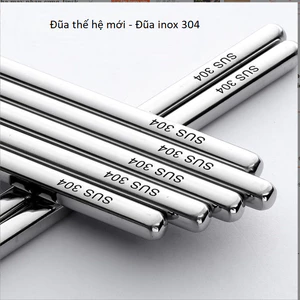 Combo 5 Đôi Đũa Inox 304 Cao Cấp - Đũa Ăn Cơm Chống Trượt, Sang Trọng & Bền Bỉ