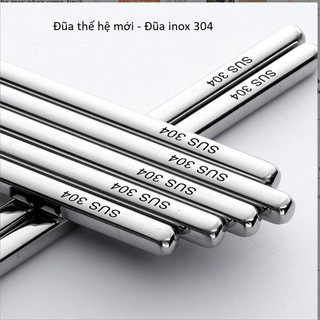 Combo 5 Đôi Đũa Inox 304 Cao Cấp - Đũa Ăn Cơm Chống Trượt, Sang Trọng & Bền Bỉ