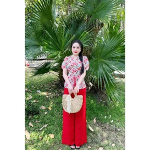 Đồ bà ba cổ tim tay búp chất lụa loại 1 mặc đi chùa, đi chơi from chuẩn tôn dáng miền tây
