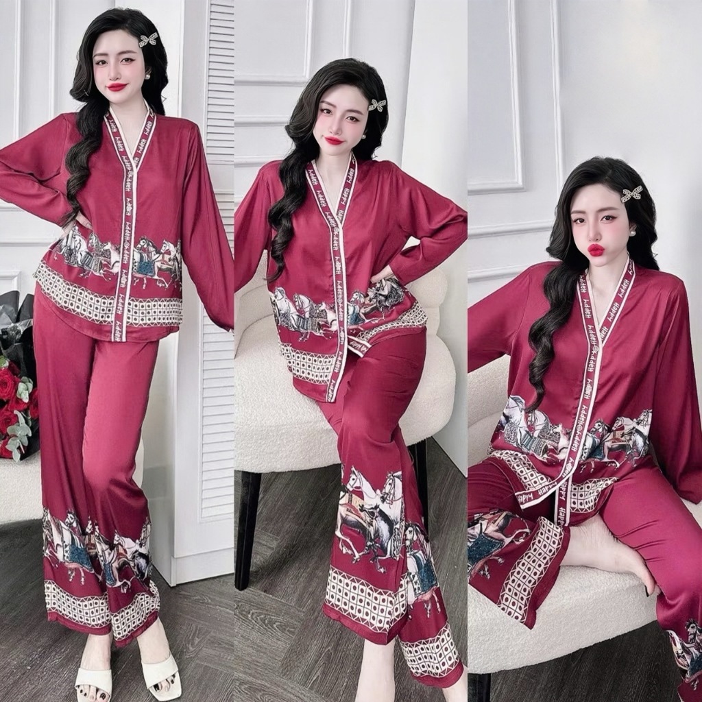 Ảnh Bộ Ngủ Pijama Dài Tay Hisexy Set Pijama Dài tay Lụa Latin Cao Cấp Mềm Mịn P11 3