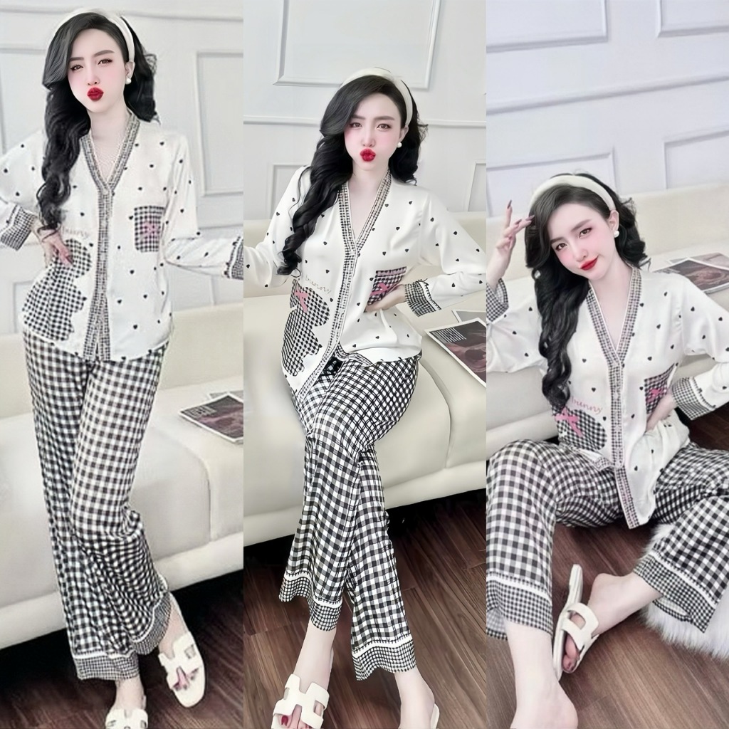 Ảnh Bộ Ngủ Pijama Dài Tay Hisexy Set Pijama Dài tay Lụa Latin Cao Cấp Mềm Mịn P11 4