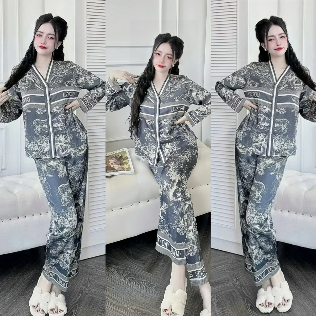 Ảnh Bộ Ngủ Pijama Dài Tay Hisexy Set Pijama Dài tay Lụa Latin Cao Cấp Mềm Mịn P11 2