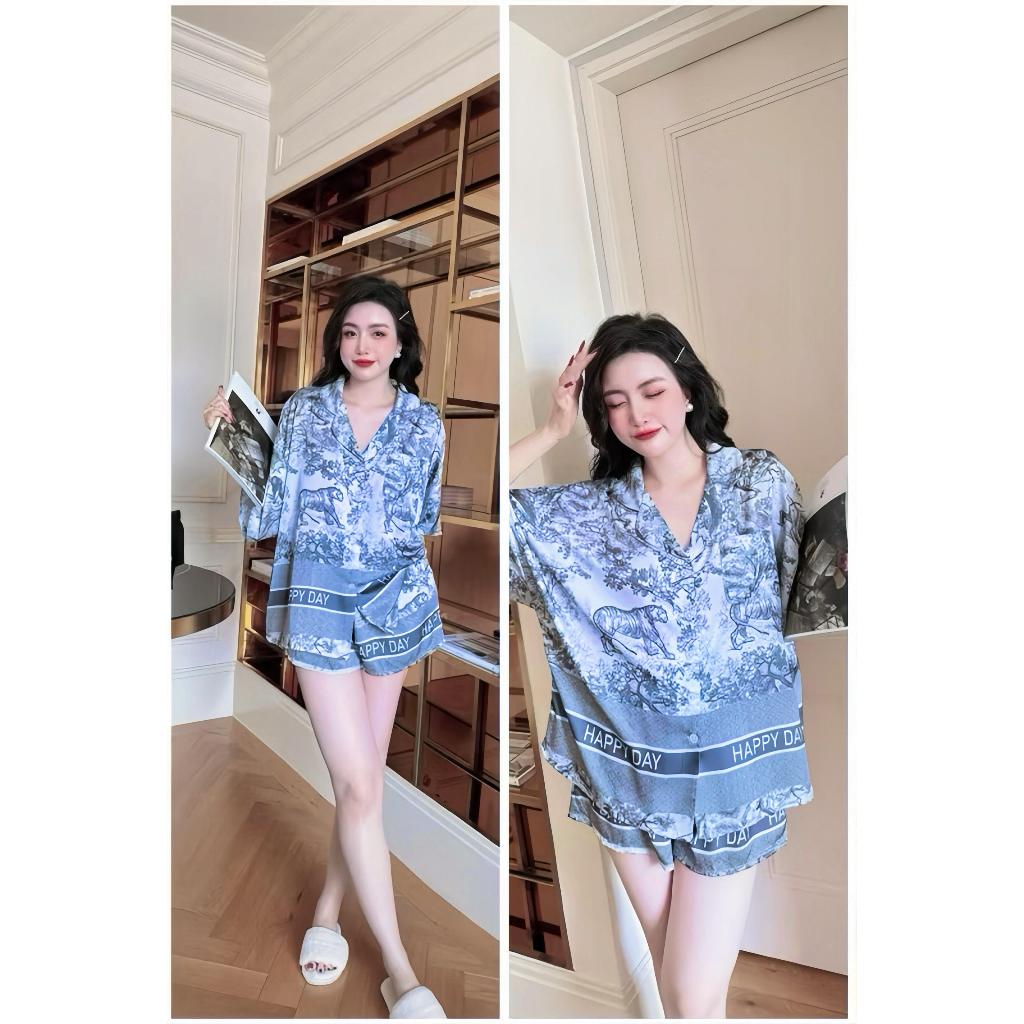 Ảnh Set Ngủ Pijama Bộ Ngủ  Form Cánh Dơi Lụa Latin Có Túi Áo Cao Cấp P15 4