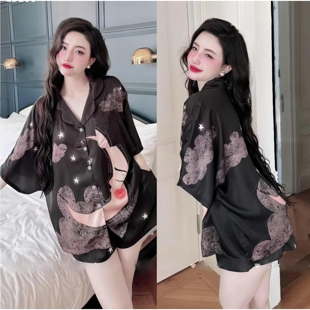 Ảnh Set Ngủ Pijama Bộ Ngủ  Form Cánh Dơi Lụa Latin Có Túi Áo Cao Cấp P15 1