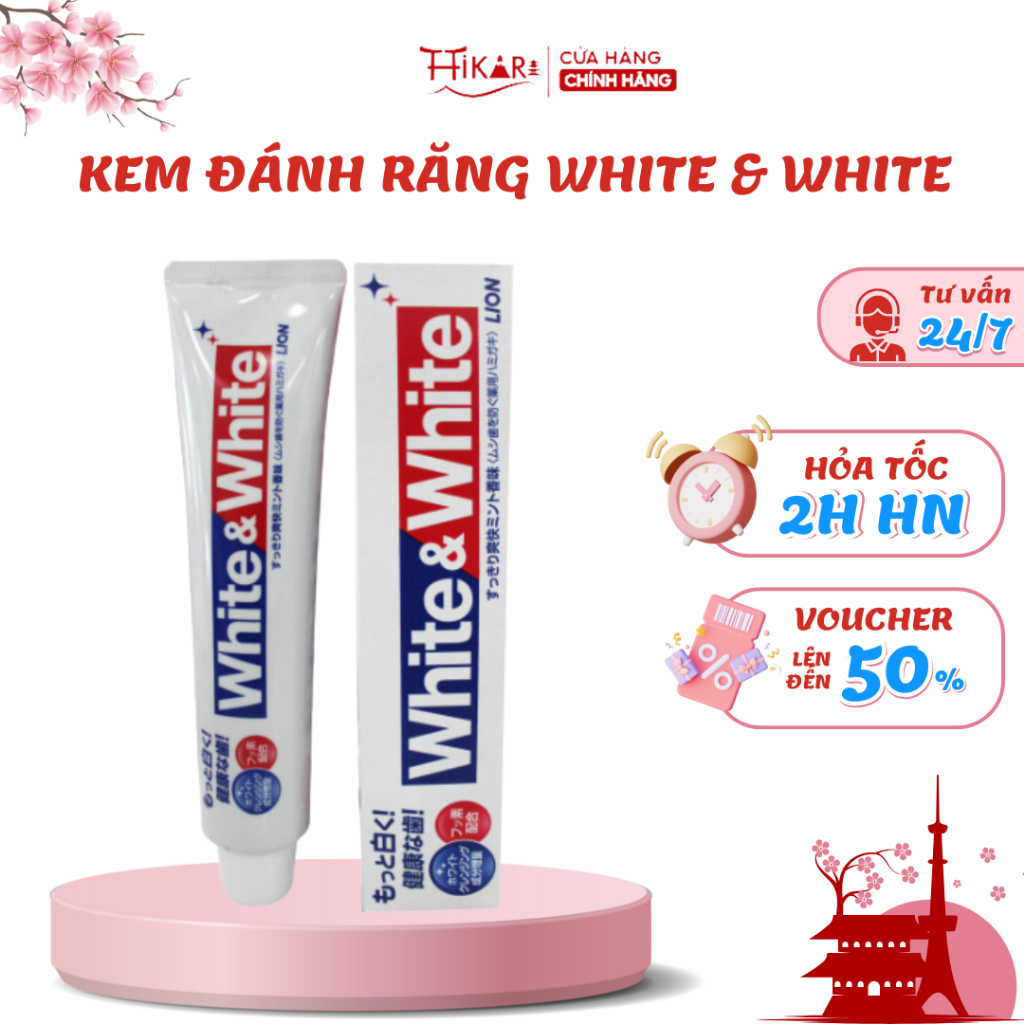 Ảnh Kem Đánh Răng White & White Lion Nhật Bản 150g 1