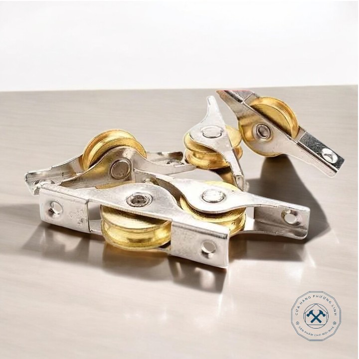 Bánh xe ròng rọc, con lăn trượt cửa tủ, cửa lùa bằng đồng 39mm/53mm ...