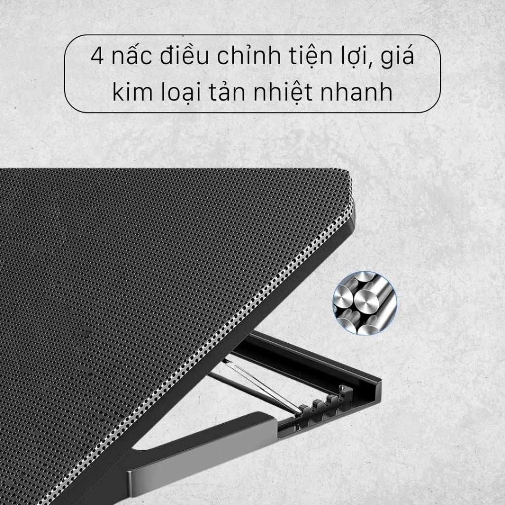 Đế tản nhiệt laptop macbook N99, đế tản nhiệt vi tính 17 inch làm mát nhanh 4 mức gấp gọn LABADO