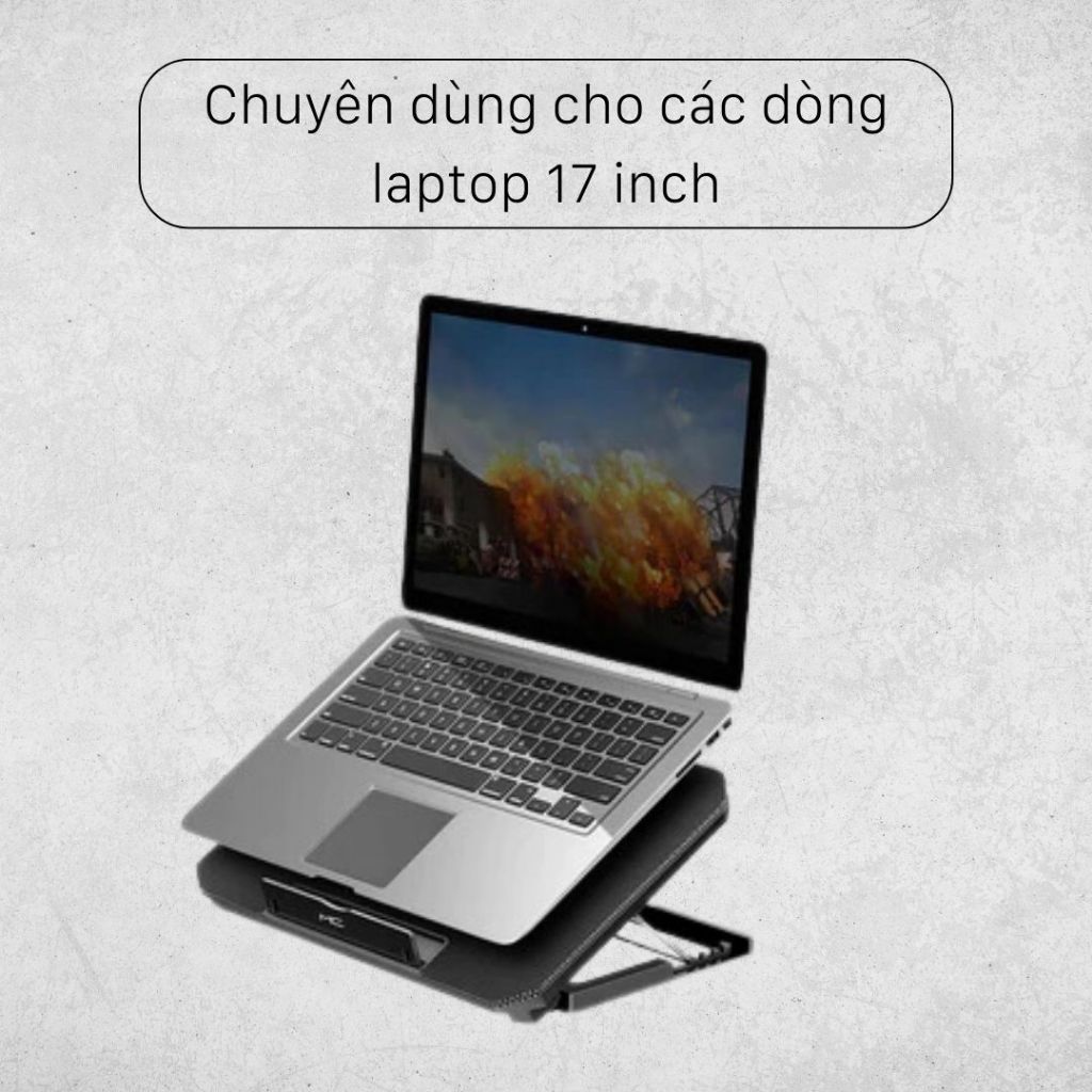 Đế tản nhiệt laptop macbook N99, đế tản nhiệt vi tính 17 inch làm mát nhanh 4 mức gấp gọn LABADO