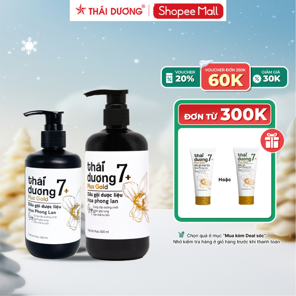 Ảnh Dầu gội Thái Dương 7 Plus Gold Hoa Phong Lan 500ml/250ml  - Dầu gội thảo dược hỗ trợ chống gàu, ngứa, giảm rụng tóc 2