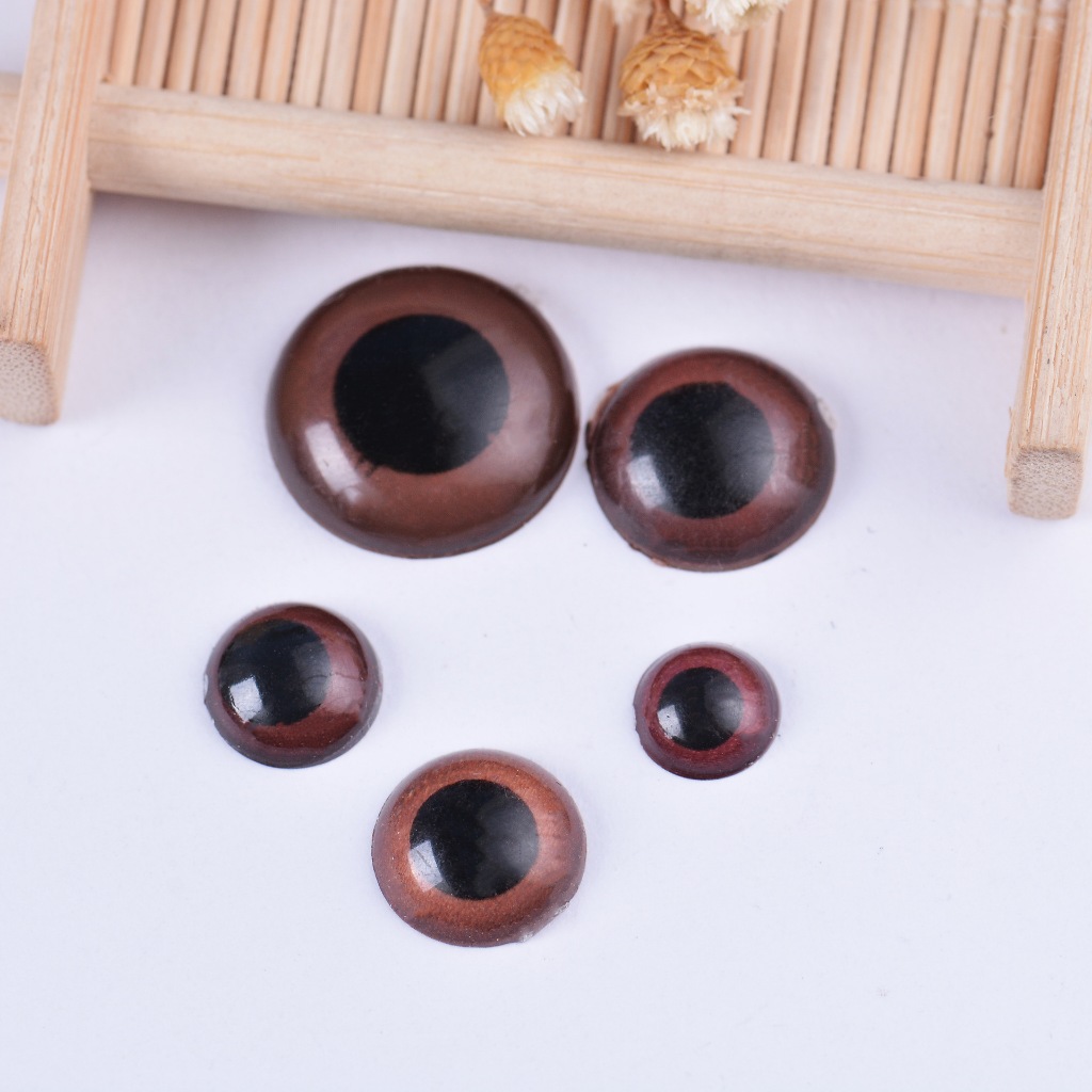 [15 cặp] Mắt dán nâu gấu len gấu bông handmade