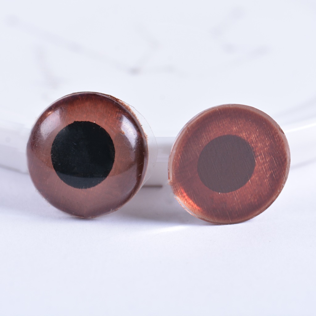 [15 cặp] Mắt dán nâu gấu len gấu bông handmade