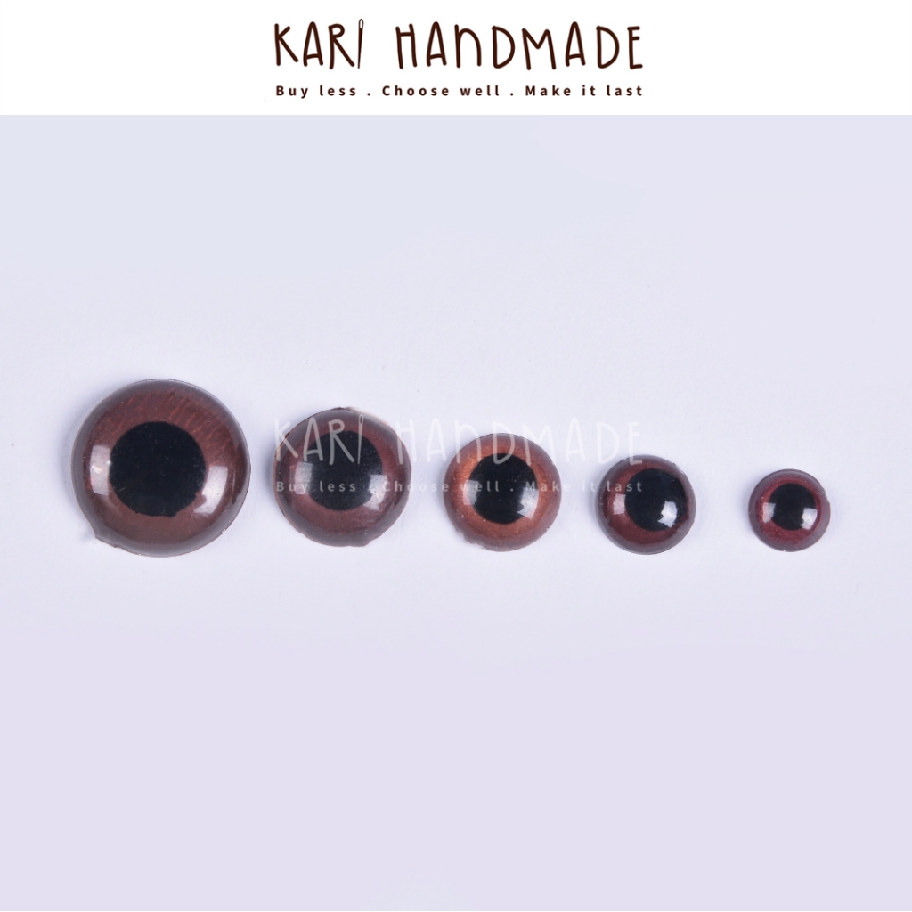 [15 cặp] Mắt dán nâu gấu len gấu bông handmade