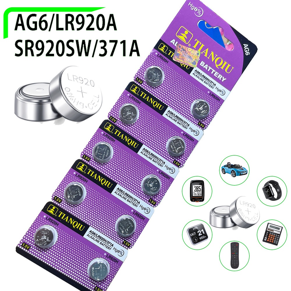1 Vỉ 10 viên pin FOURRON AG6/LR920H/SR920SR/371A đồng hồ đeo tay nam nữ ...