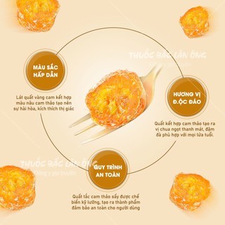 Quất tắc cam thảo sấy nguyên trái 100g, ô mai quất tắc dẻo thơm, vị chua ngọt - Lãn Ông
