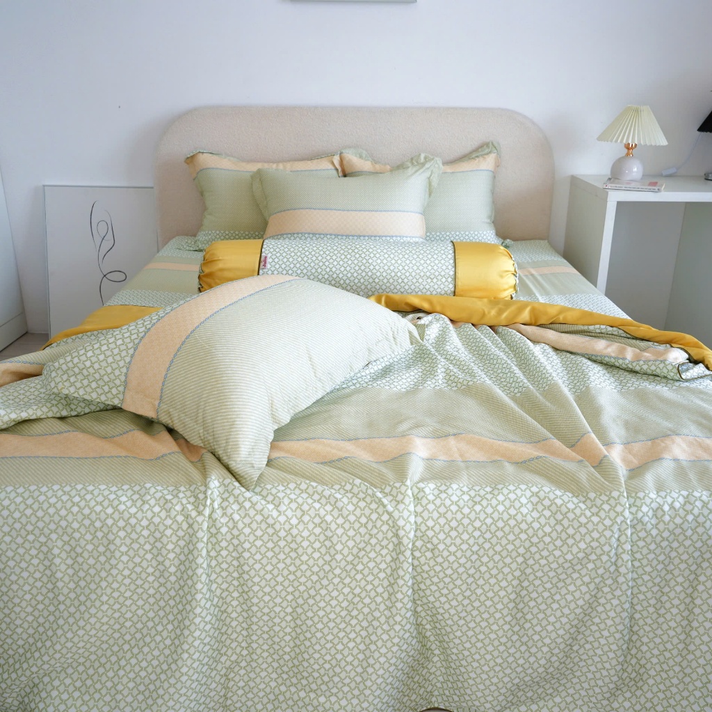 Bộ chăn ga gối giường lụa tencel siêu mềm mịn Hàn Quốc Julia 854
