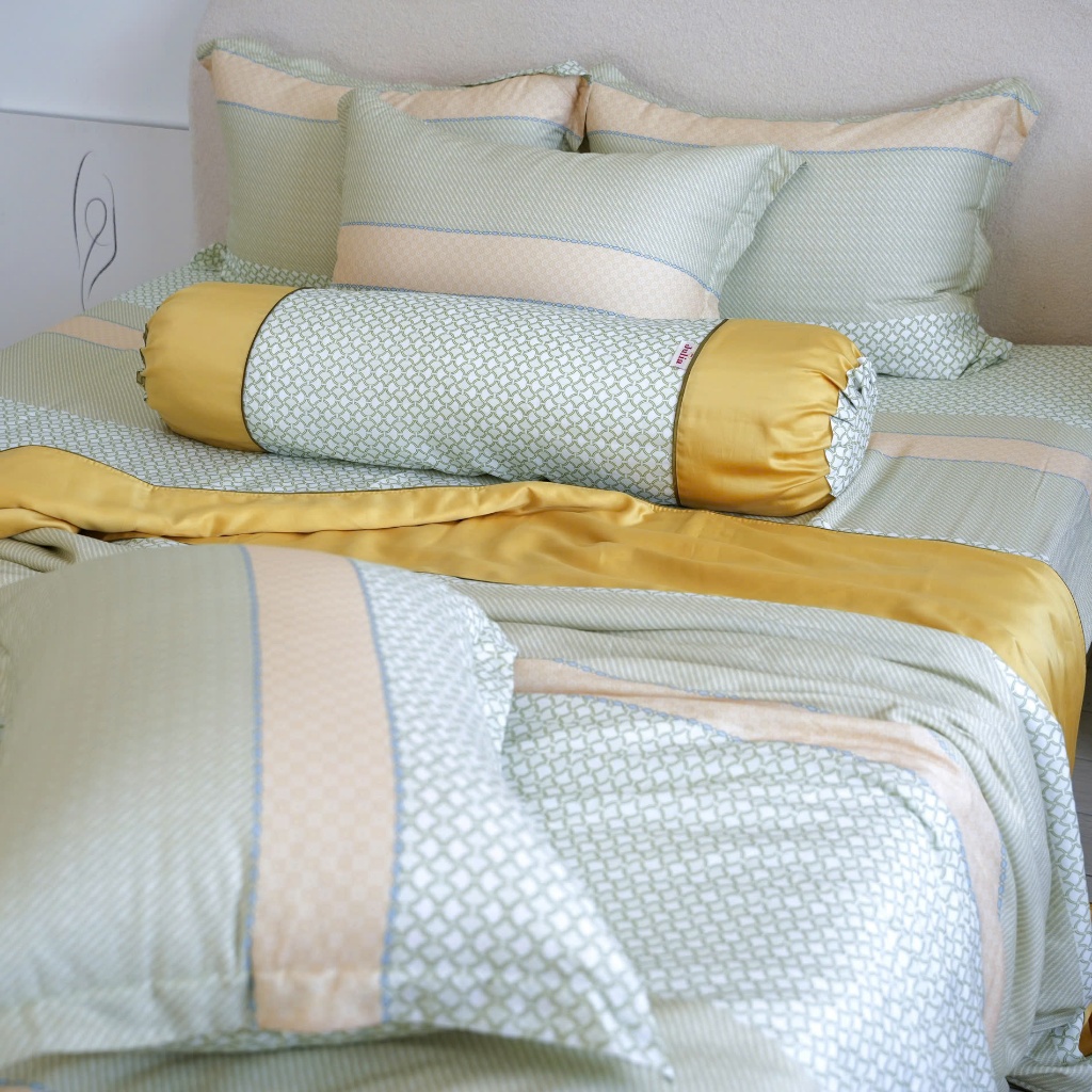 Bộ chăn ga gối giường lụa tencel siêu mềm mịn Hàn Quốc Julia 854