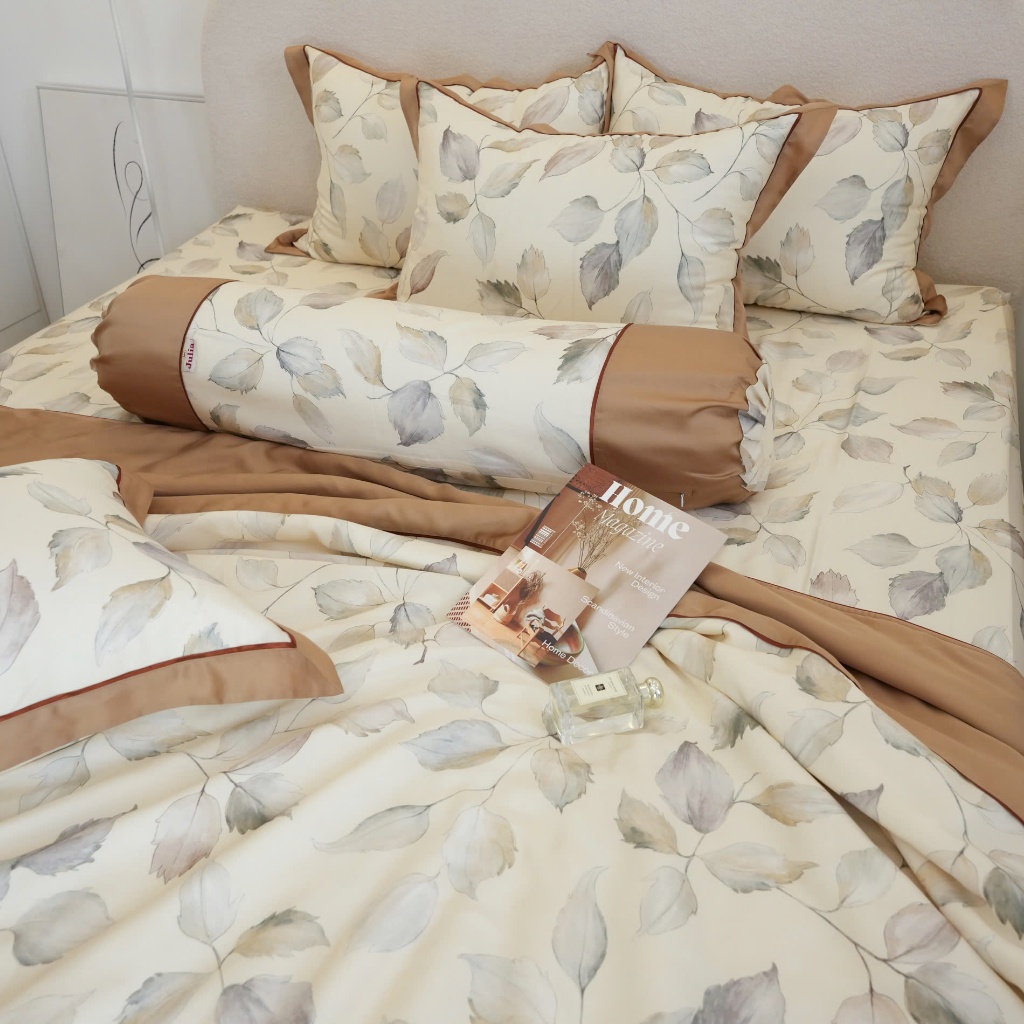 Bộ chăn ga gối giường lụa tencel siêu mềm mịn Hàn Quốc Julia 858
