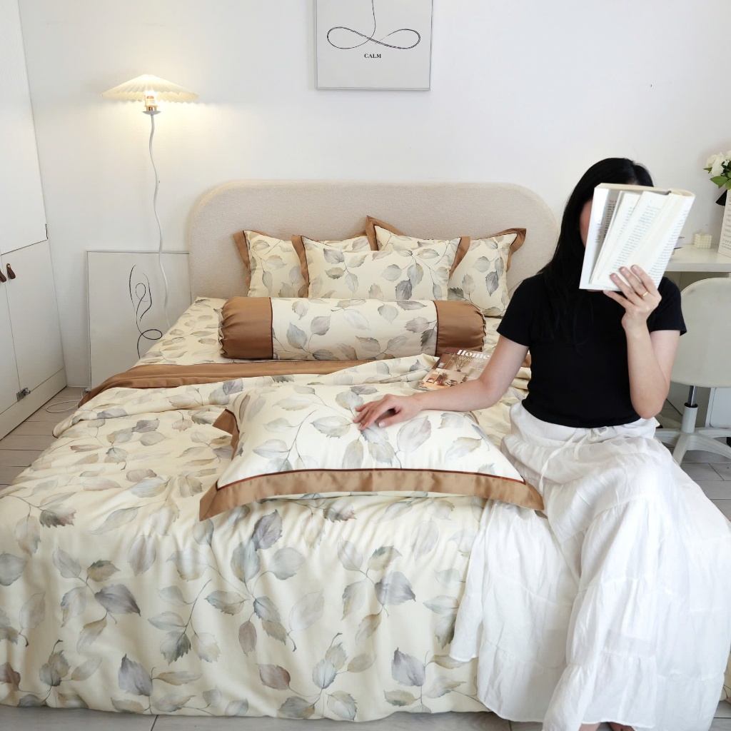 Bộ chăn ga gối giường lụa tencel siêu mềm mịn Hàn Quốc Julia 858
