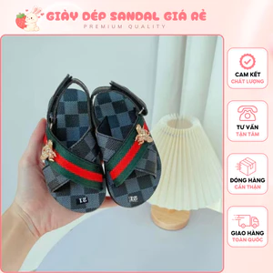 Giày Sandal Bé Siêu Xinh- Dép Quai Chéo Phối Xanh Navy Phối Viền Hồng Đủ Size